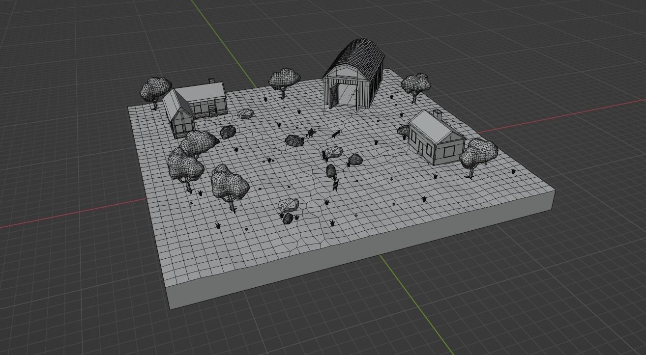 Low Poly Village Low-poly 3D model_9