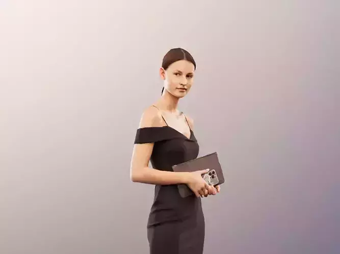 Chiara 13229 - Standing Elegant Woman Holding Bag and Phone