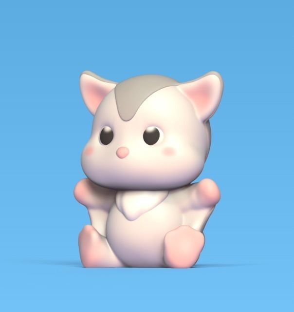 Sitting Flying Squirrel  3D print model_1