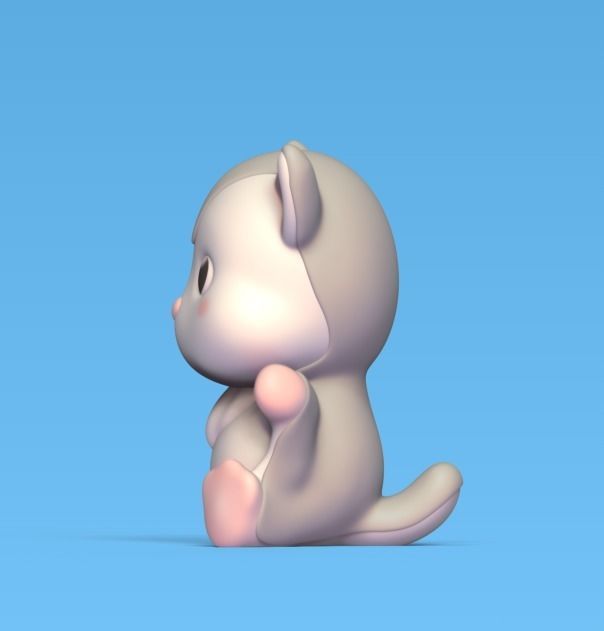 Sitting Flying Squirrel  3D print model_2
