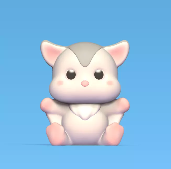 Sitting Flying Squirrel  3D print model_0