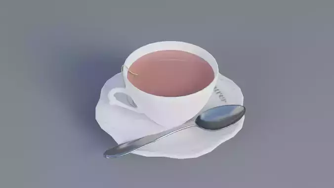 Tea Cup Low-poly 3D model