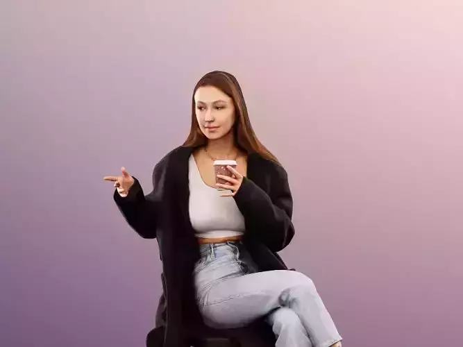 Annika 13164 - Sitting Casual Young Woman Talking