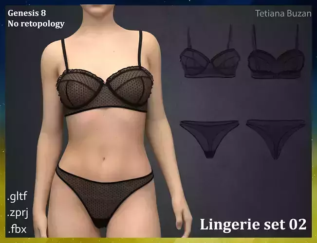 3d lingerie set 02 3D model