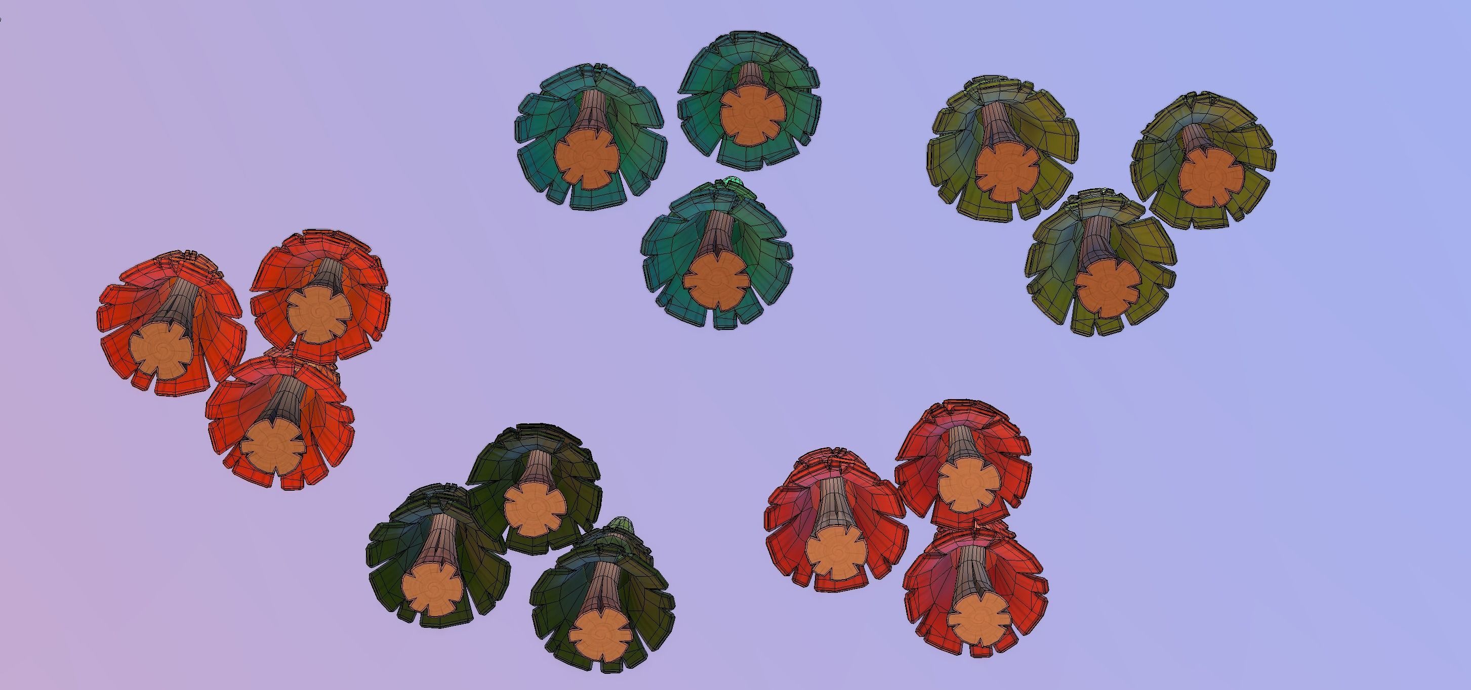 Stylized Pine Trees 3D model_4