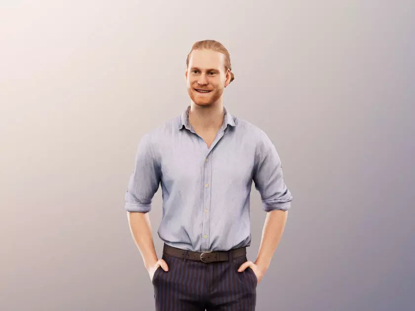 Joel 13142 - Standing Elegant Young Man Low-poly 3D model_0