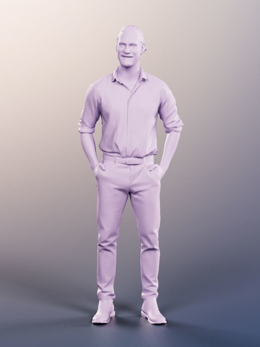 Joel 13142 - Standing Elegant Young Man Low-poly 3D model_3