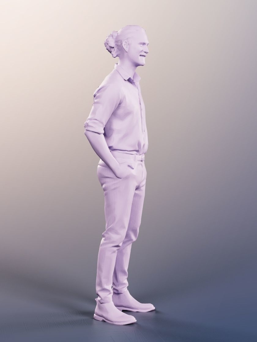 Joel 13142 - Standing Elegant Young Man Low-poly 3D model_4