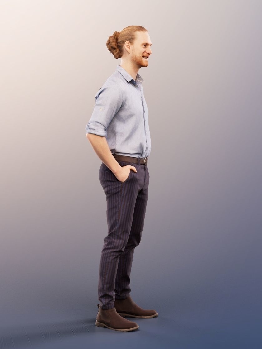 Joel 13142 - Standing Elegant Young Man Low-poly 3D model_2