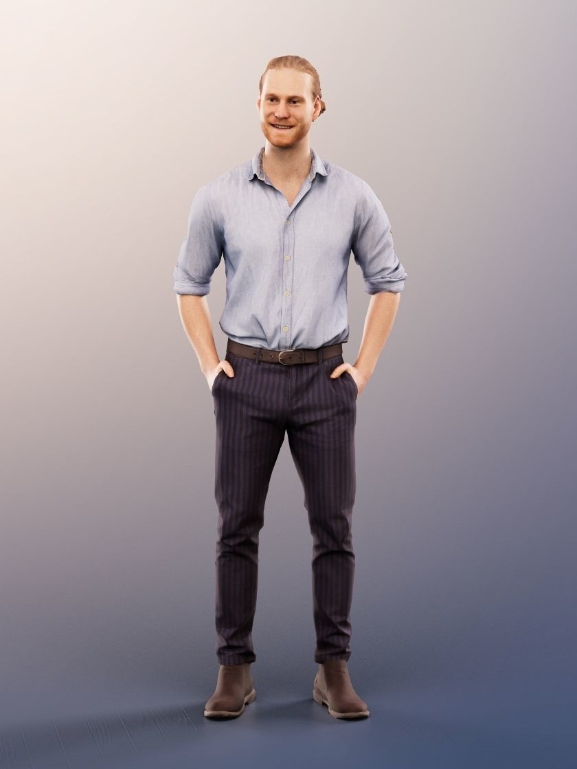 Joel 13142 - Standing Elegant Young Man Low-poly 3D model_1