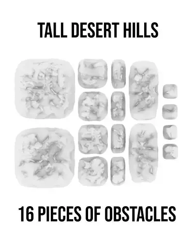 Tall Desert Hills 3D print model