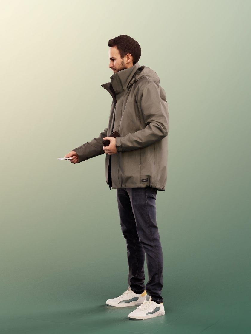 Fabio 13071 - Standing Casual Man Paying Low-poly 3D model_2