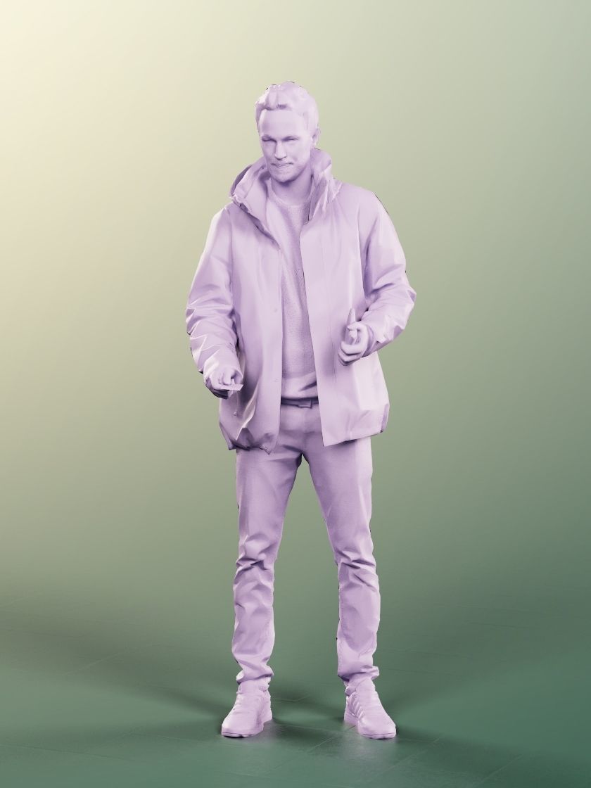 Fabio 13071 - Standing Casual Man Paying Low-poly 3D model_3