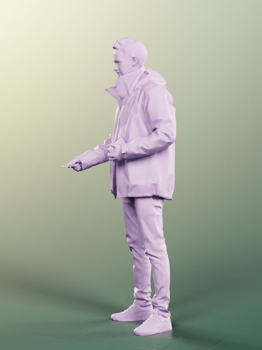 Fabio 13071 - Standing Casual Man Paying Low-poly 3D model_4
