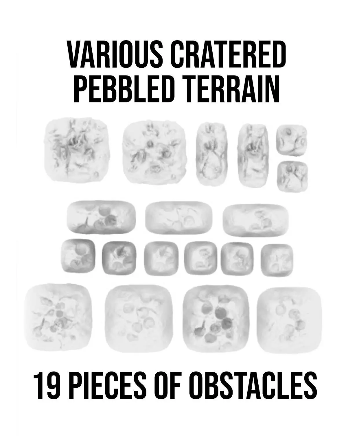 Various Cratered Pebbled Terrain 3D print model_0