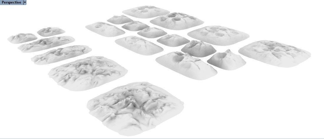 Various Cratered Pebbled Terrain 3D print model_13