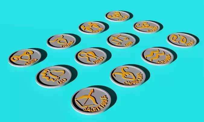 Horoscope Icons Coaster 12 Pieces