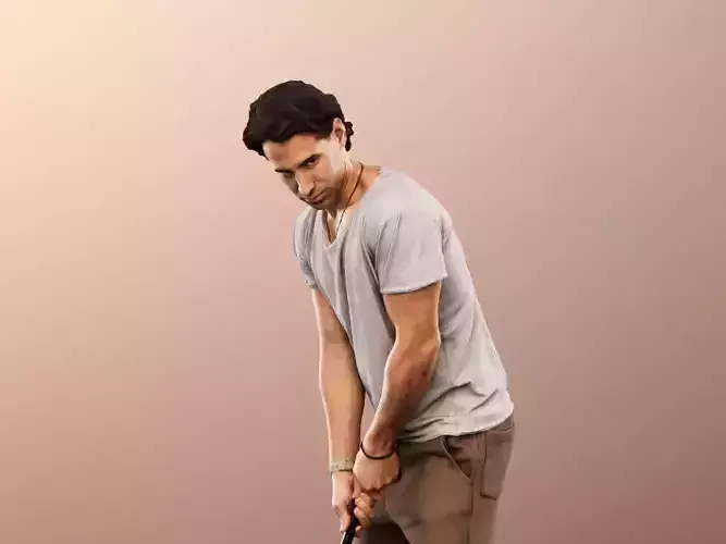 Mick 13004 - Casual Man Playing Golf Low-poly 3D model