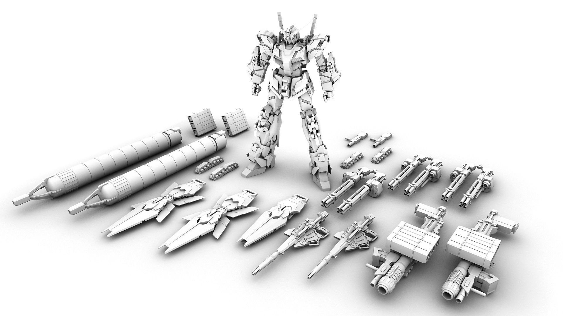 Mobile Suit RX-0 Full Armor Unicorn Gundam 3D model_14