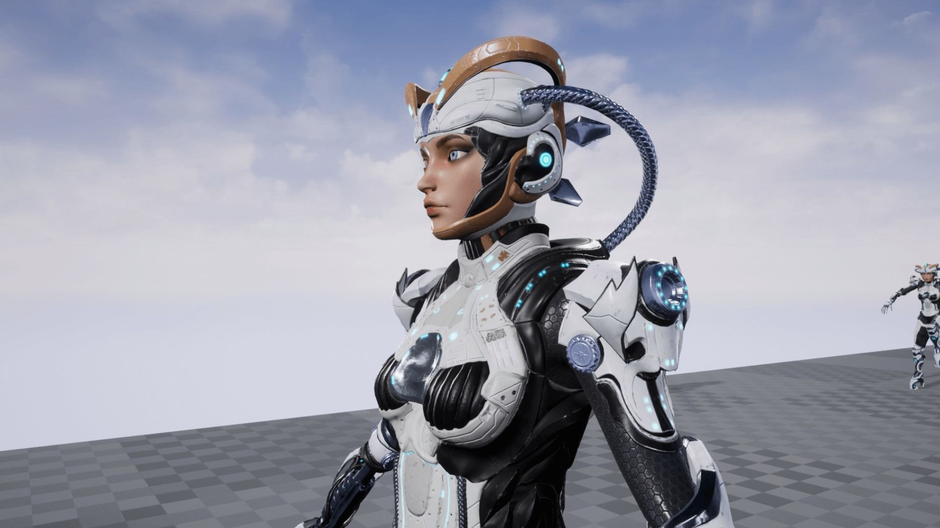 Cyborg cobalt Low-poly 3D model_18