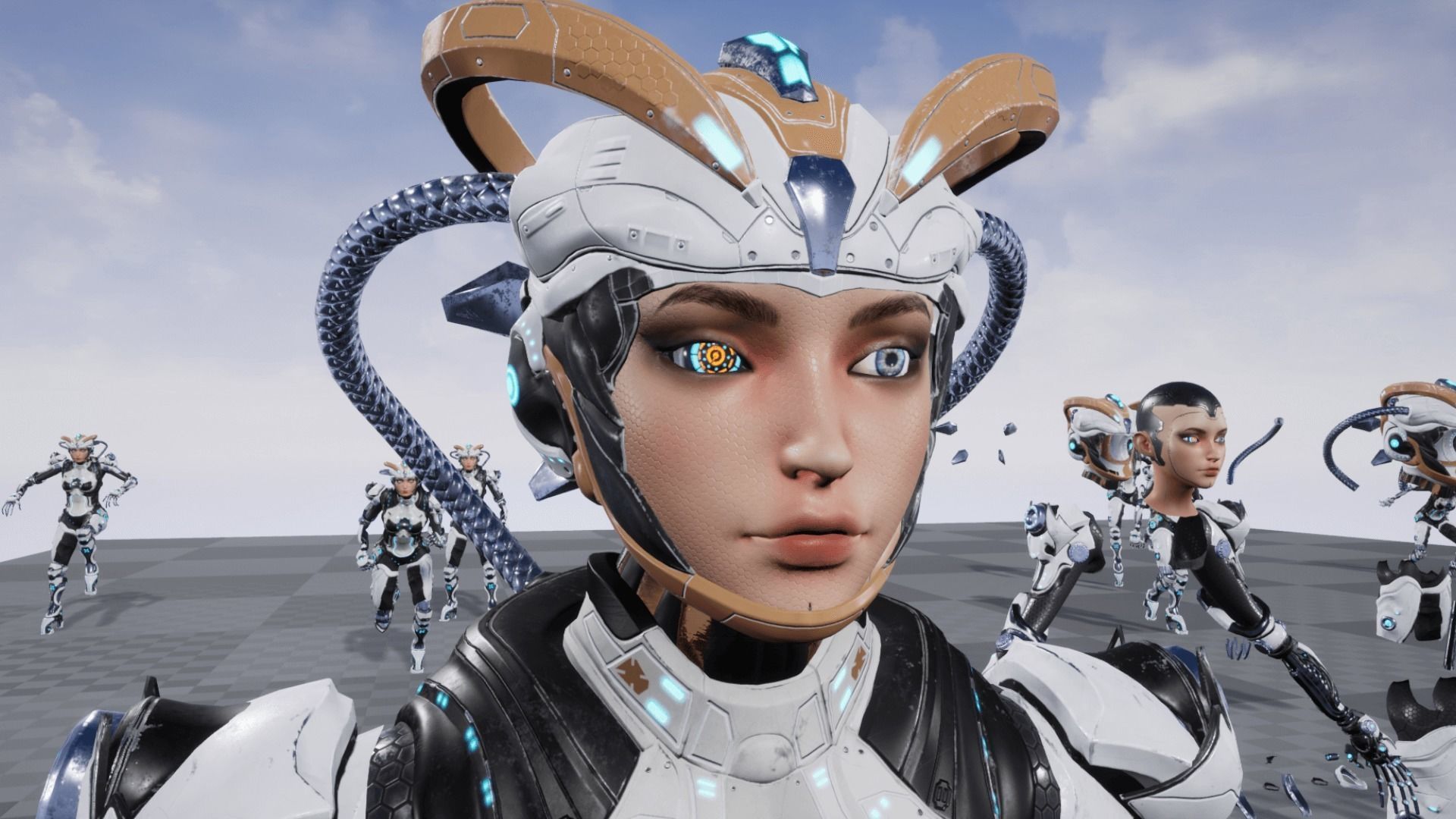 Cyborg cobalt Low-poly 3D model_10