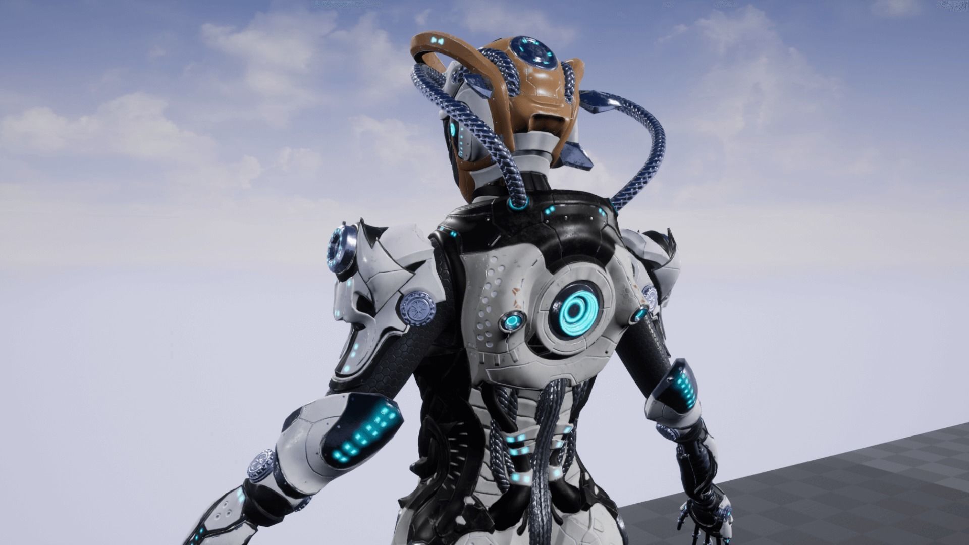 Cyborg cobalt Low-poly 3D model_21