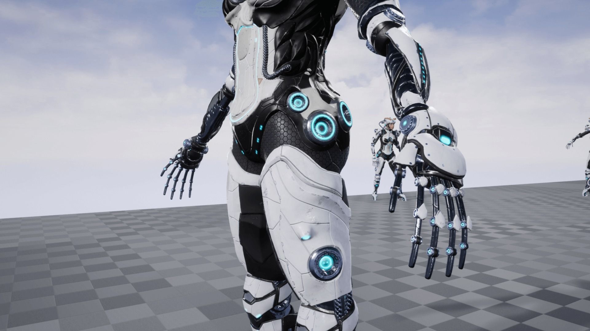 Cyborg cobalt Low-poly 3D model_19