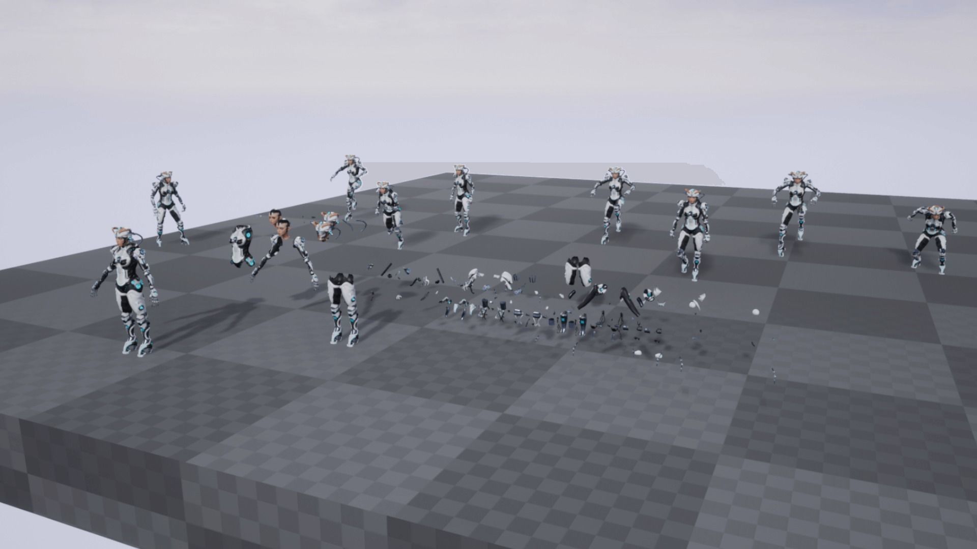 Cyborg cobalt Low-poly 3D model_24