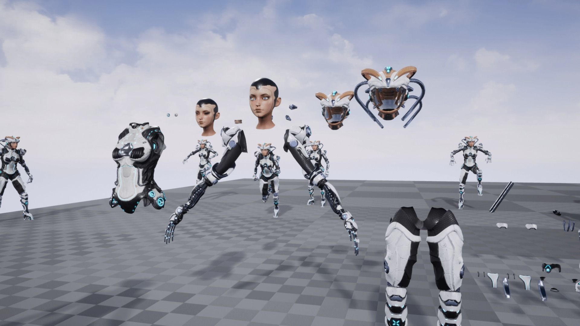 Cyborg cobalt Low-poly 3D model_22