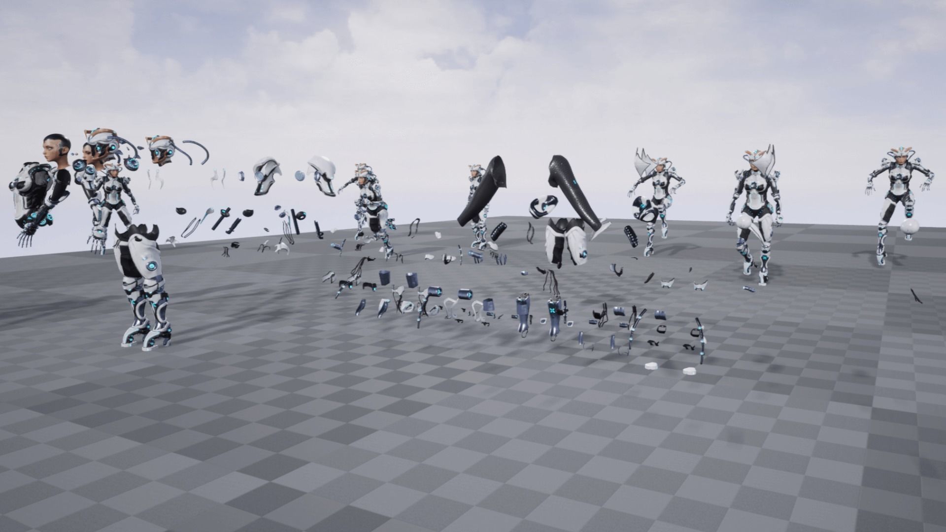 Cyborg cobalt Low-poly 3D model_23