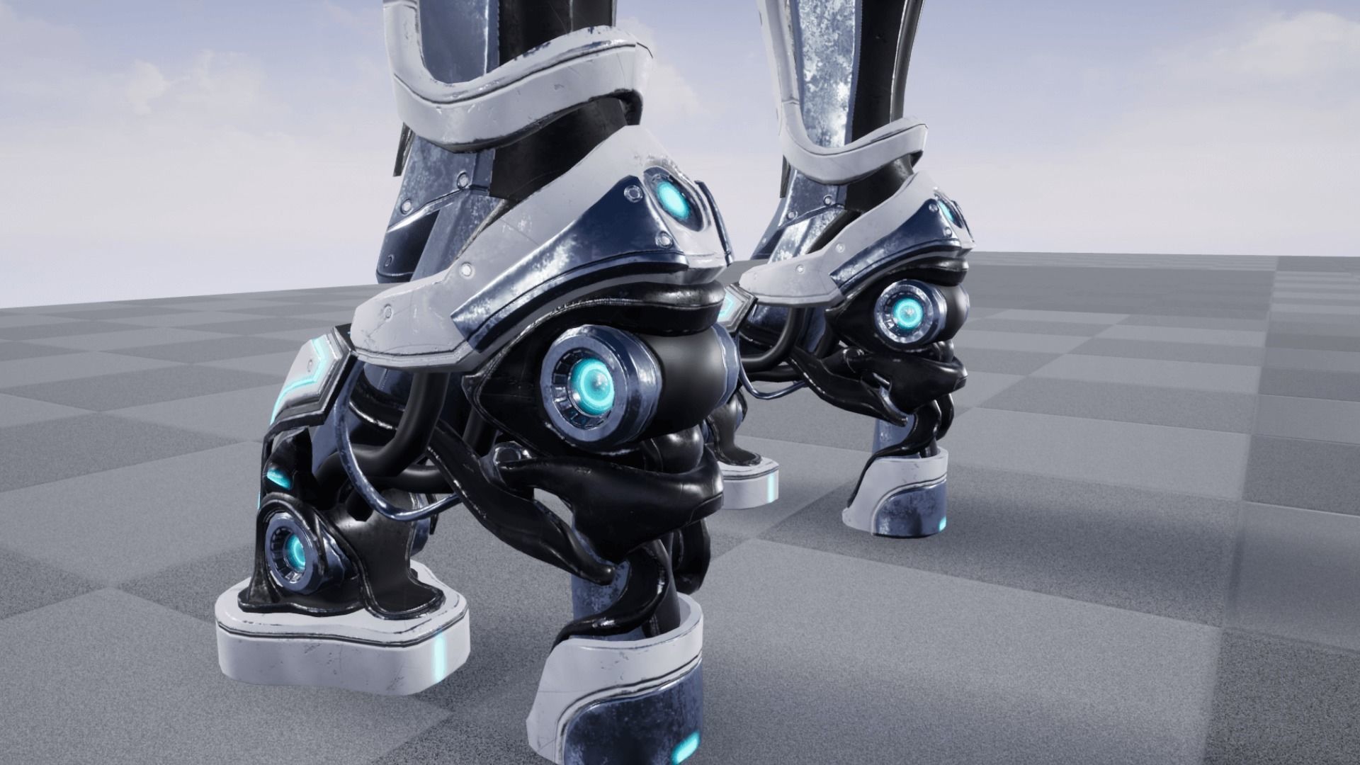 Cyborg cobalt Low-poly 3D model_13