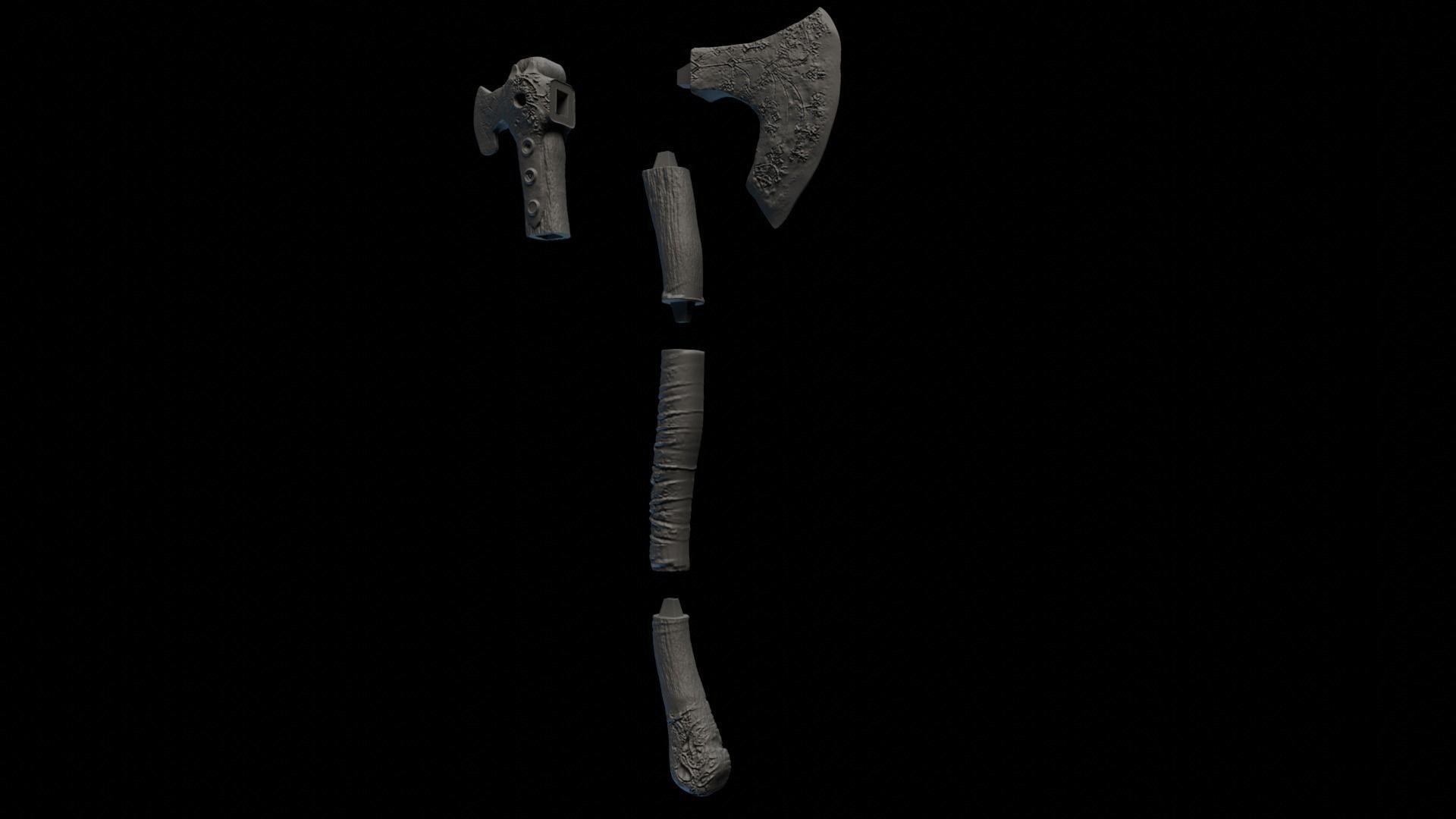 Leviathan Axe 3D Model 3D print model_3