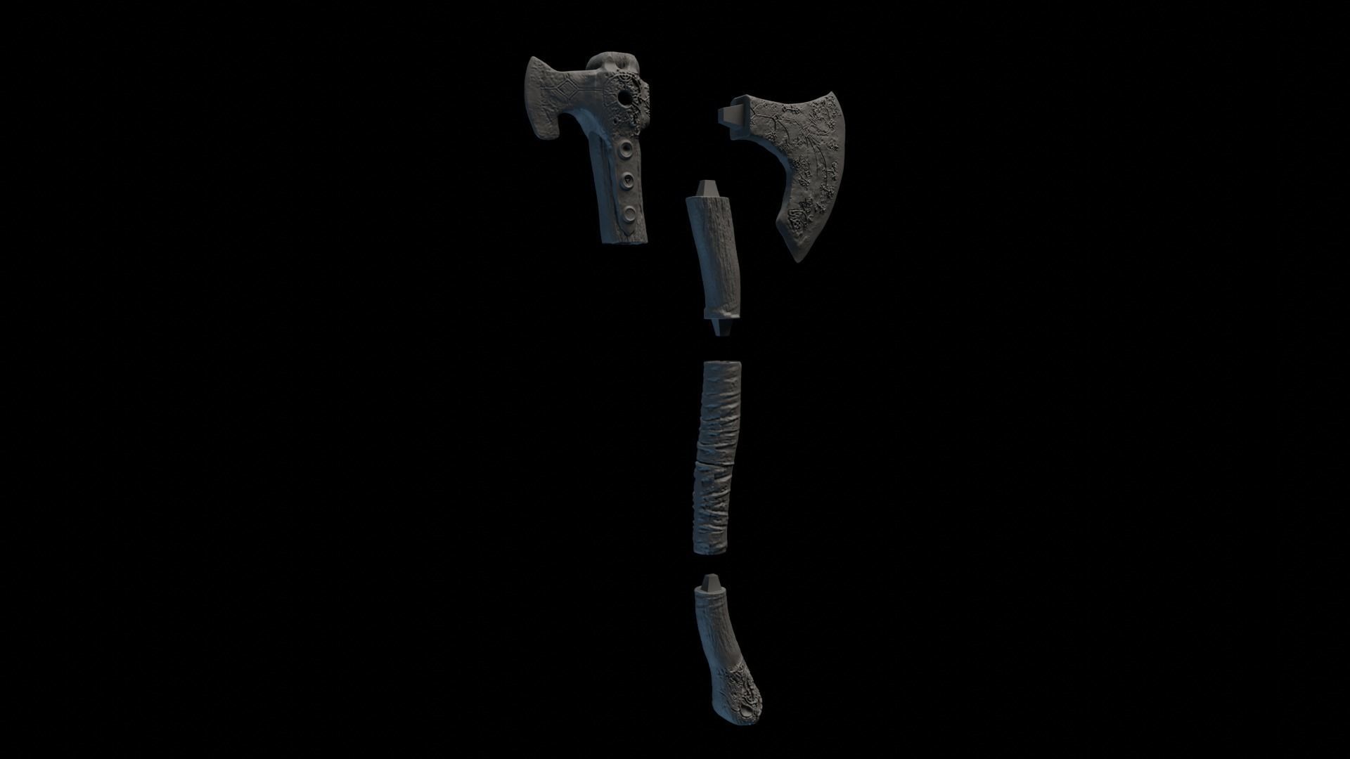 Leviathan Axe 3D Model 3D print model_5