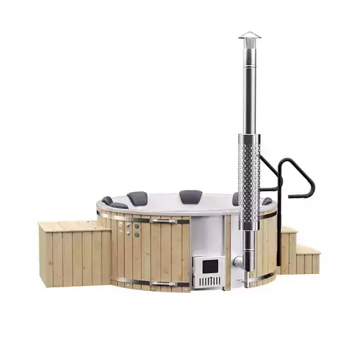 Round Barrel Hot Tub Jacuzzi 3D model