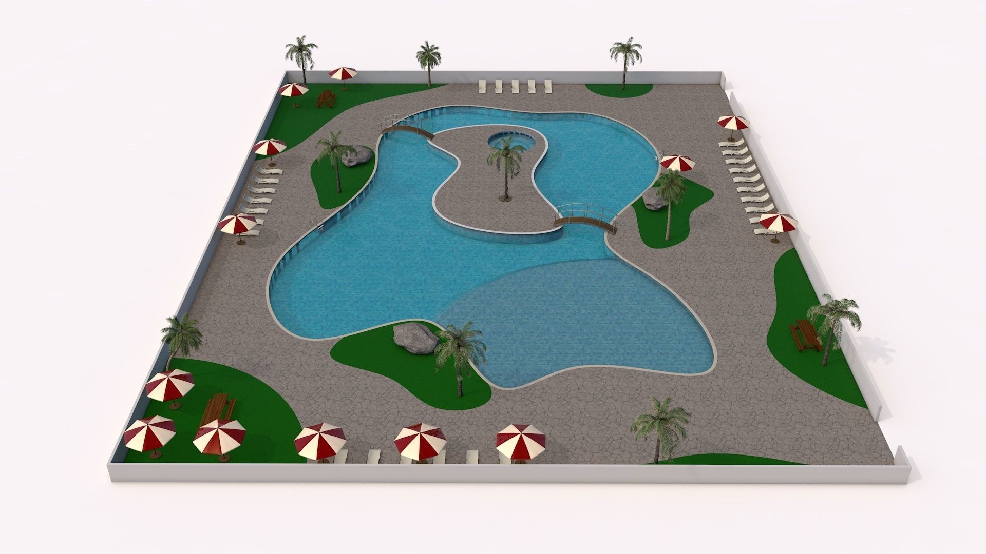 Camp swimming pool 3D model_1