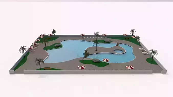 Camp swimming pool 3D model