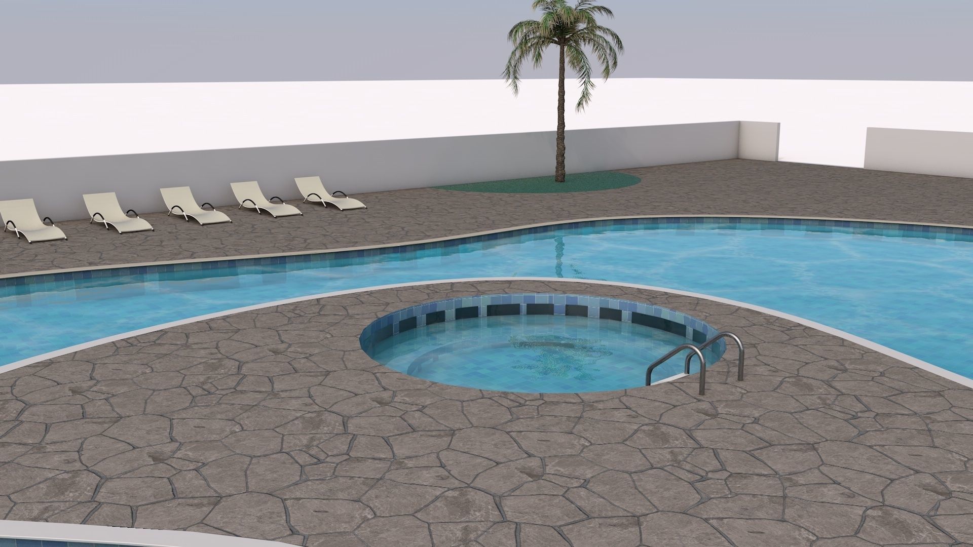 Camp swimming pool 3D model_5