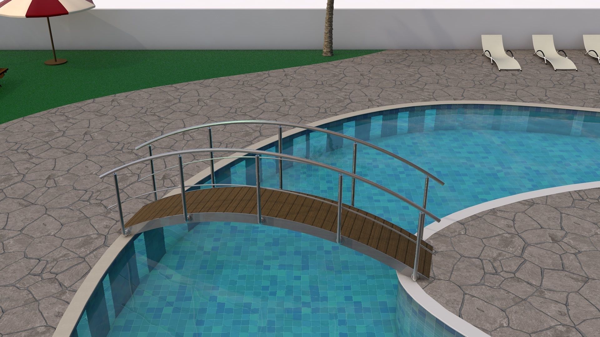 Camp swimming pool 3D model_2