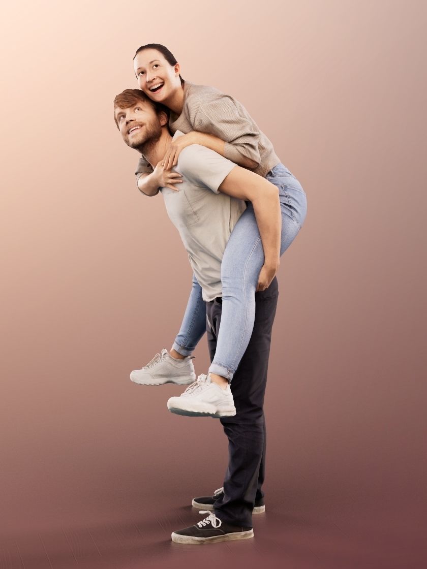 Noelle And Silas 12749 - Playing Couple  Low-poly 3D model_2