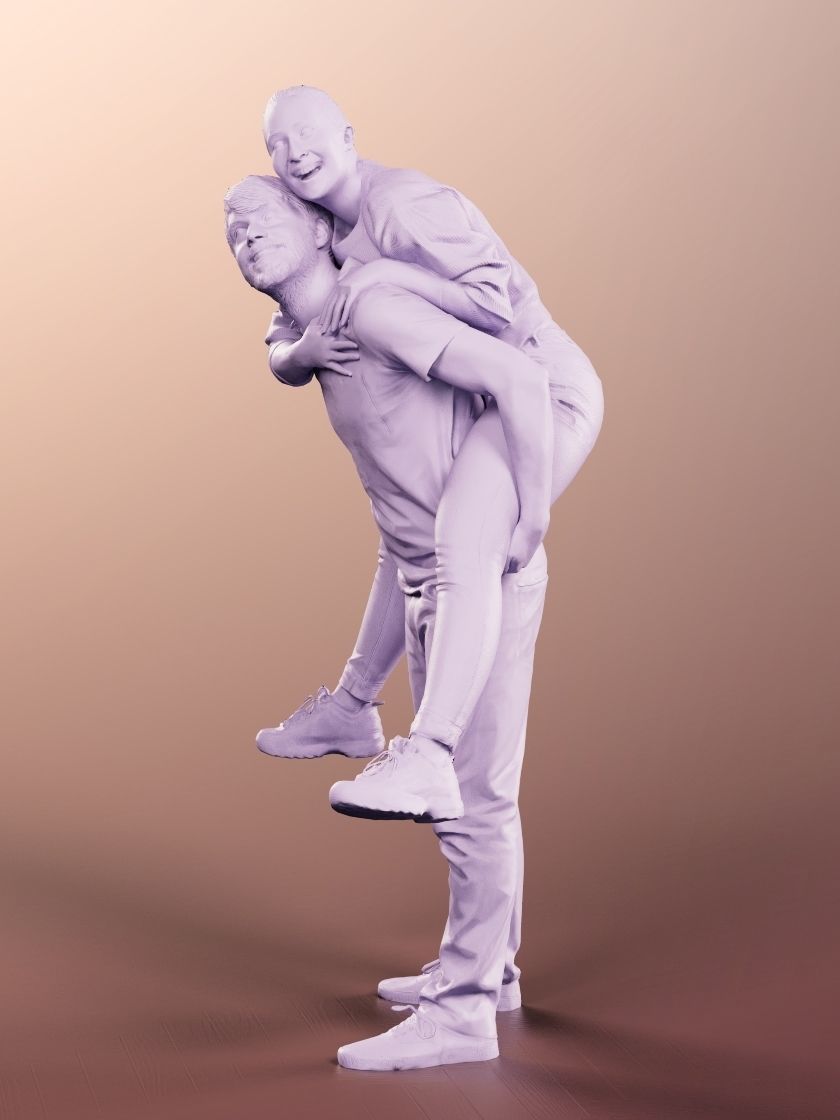 Noelle And Silas 12749 - Playing Couple  Low-poly 3D model_4