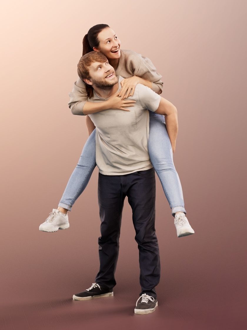 Noelle And Silas 12749 - Playing Couple  Low-poly 3D model_1