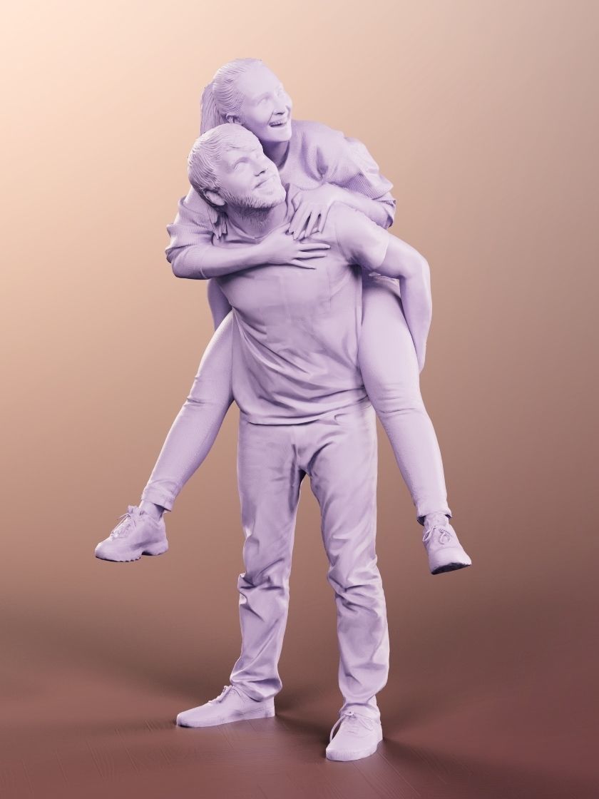 Noelle And Silas 12749 - Playing Couple  Low-poly 3D model_3