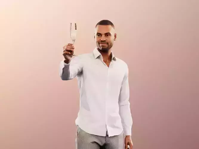 Jonny 12680 - Standing Elegant Black Man 