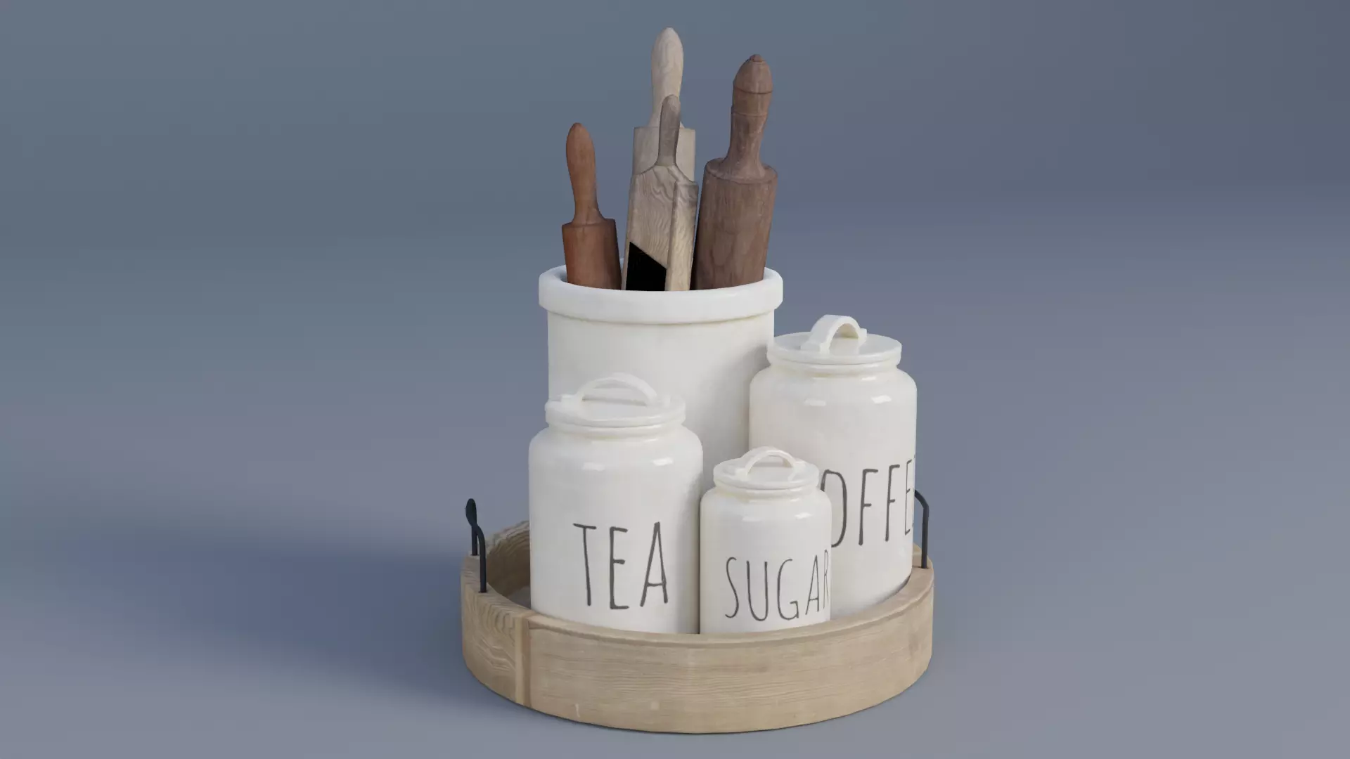 kitchen accessories Low-poly 3D model_0