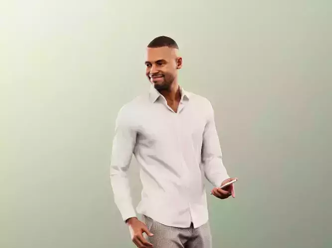 Jonny 12676 - Walking Elegant Black Man Talking