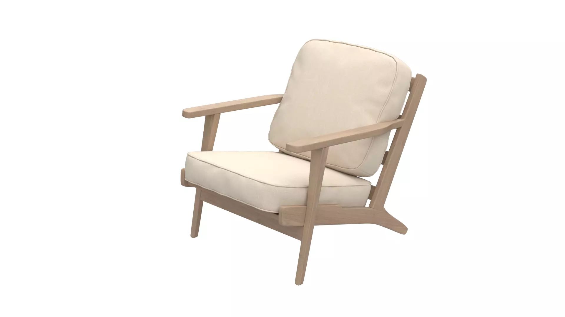 Boho Wood and Textile Chair Design 3D Model 3D model_0