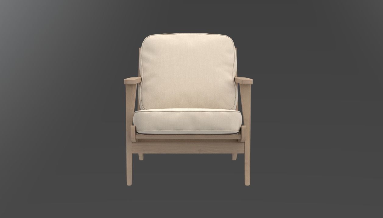 Boho Wood and Textile Chair Design 3D Model 3D model_1