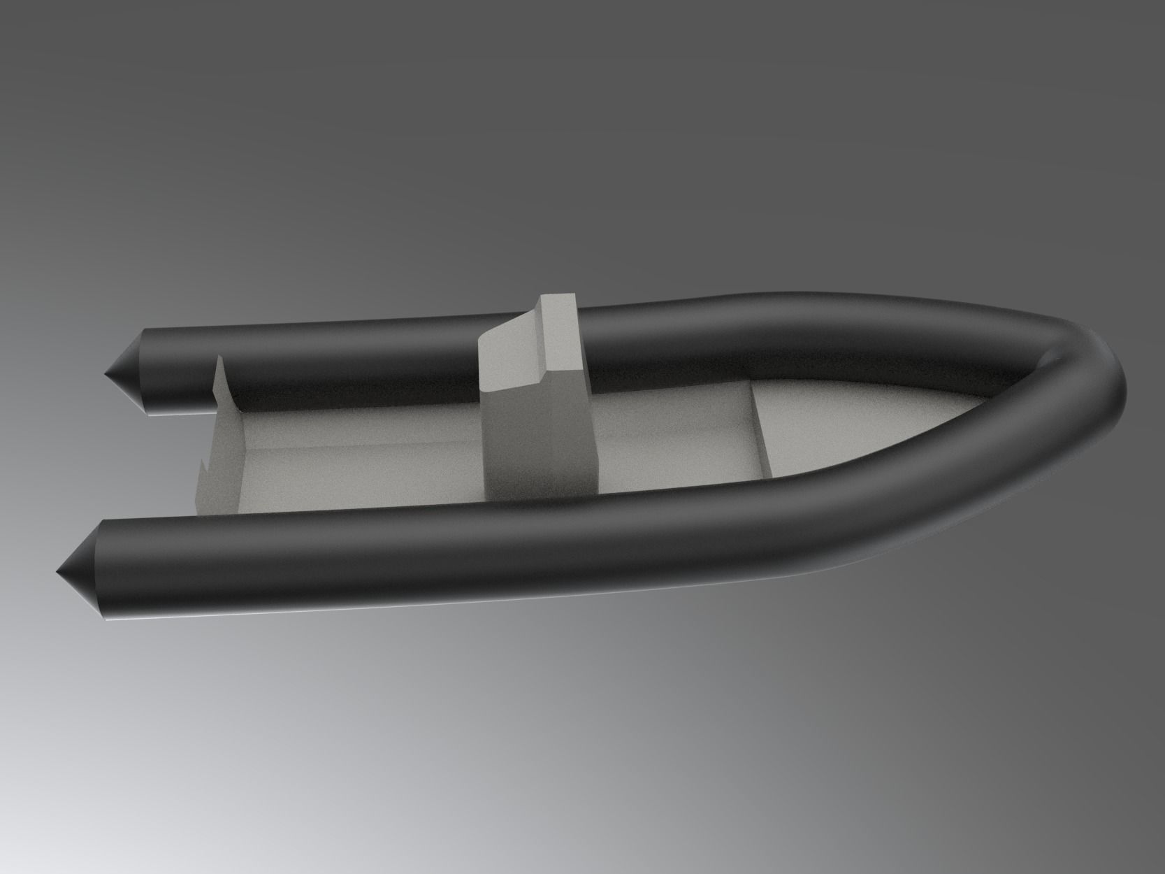 Rigid Inflatable boat hull with console 3D model_6