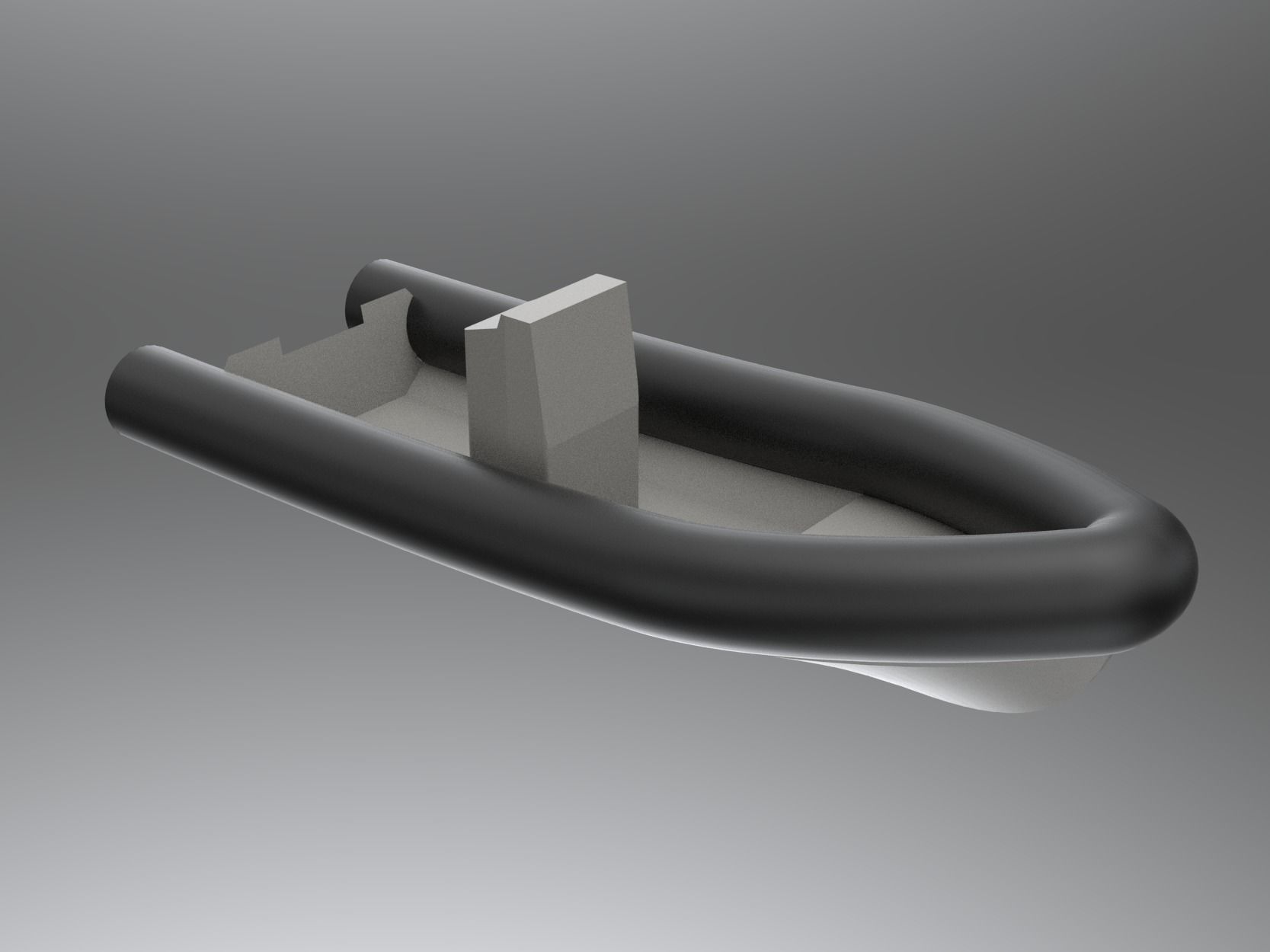 Rigid Inflatable boat hull with console 3D model_9