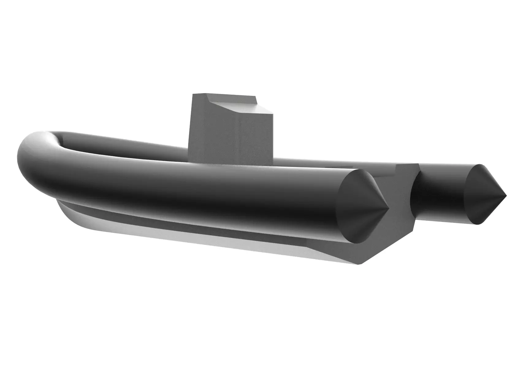 Rigid Inflatable boat hull with console 3D model_0